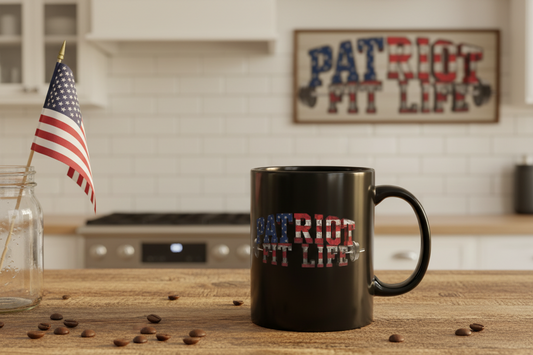Patriot Fit Life Mug | American Flag Weightlifting Coffee Cup