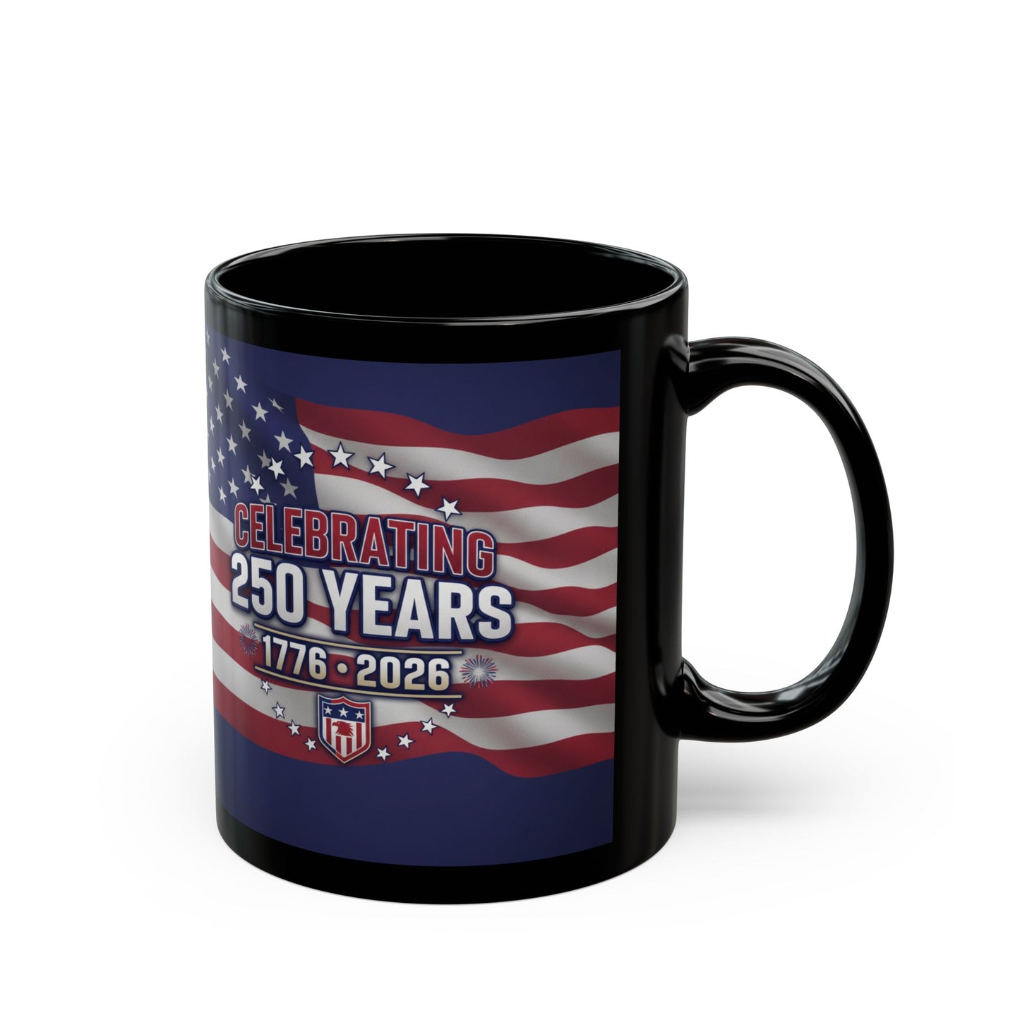 250 Years Celebrating 1776-2026 American Flag Mug | Patriotic Coffee Cup