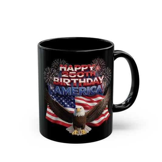 250th Anniversary Eagle Mug - Patriotic Black Ceramic Coffee Mug | 11oz & 15oz