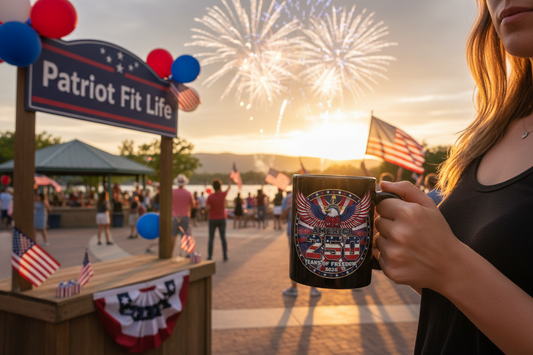 250 Years of Freedom Black Mug with Eagle — Patriotic 11oz/15oz Coffee Cup for America's 250th Anniversary