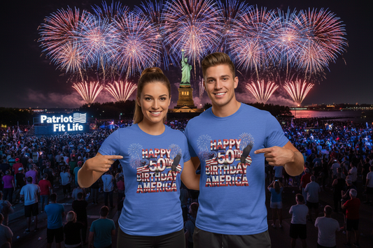 Happy 250th Birthday America T-Shirt | Fireworks Patriotic Tri-Blend Tee | 1776–2026