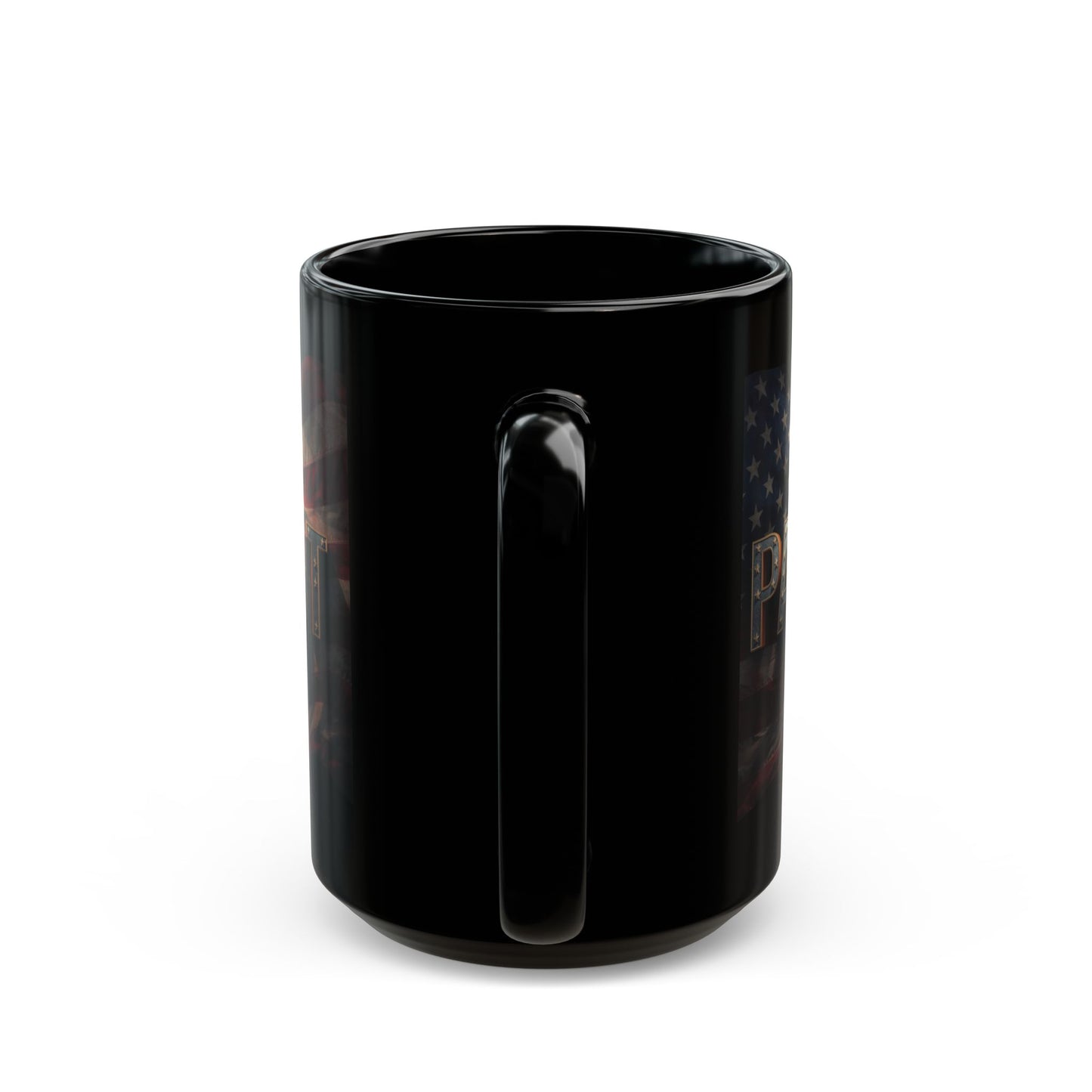 Patriot Mug - American Flag Black Ceramic Coffee Cup 11 oz & 15 oz