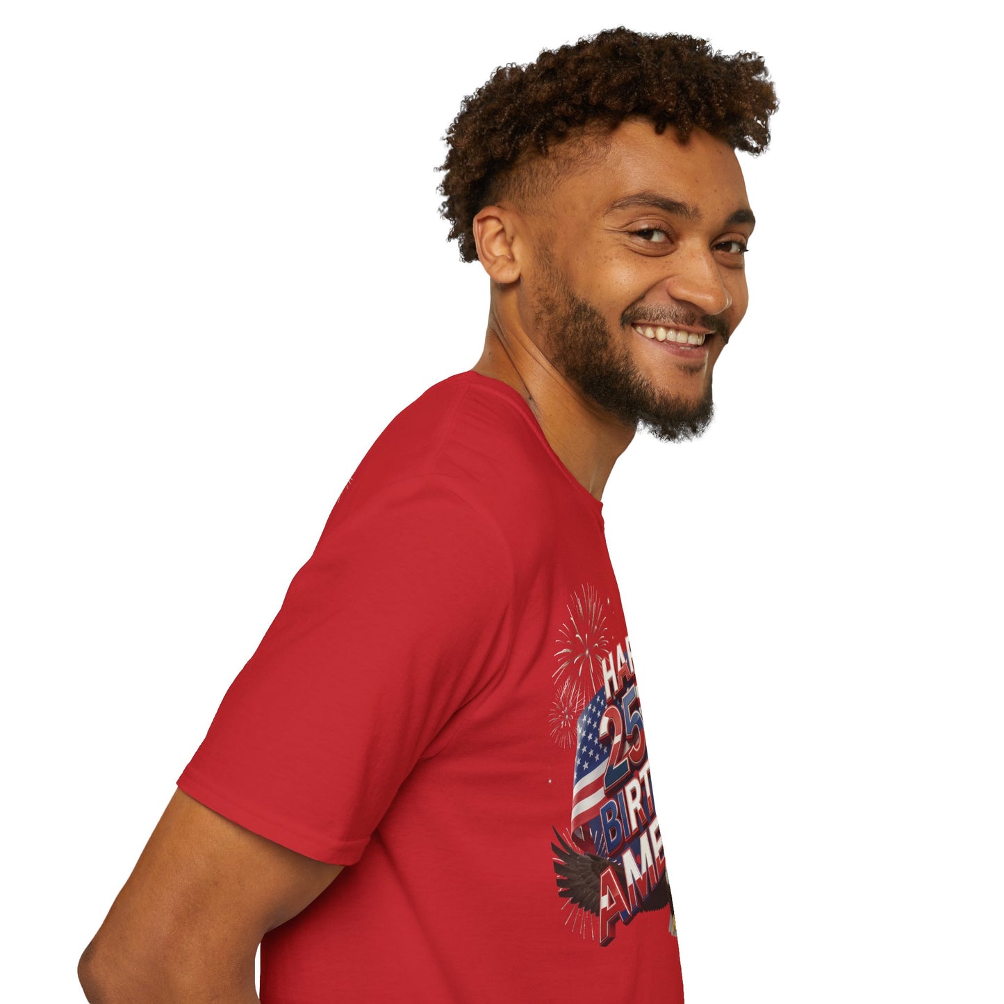 Happy 250th Birthday America T-Shirt - Patriotic Eagle Fireworks Tee