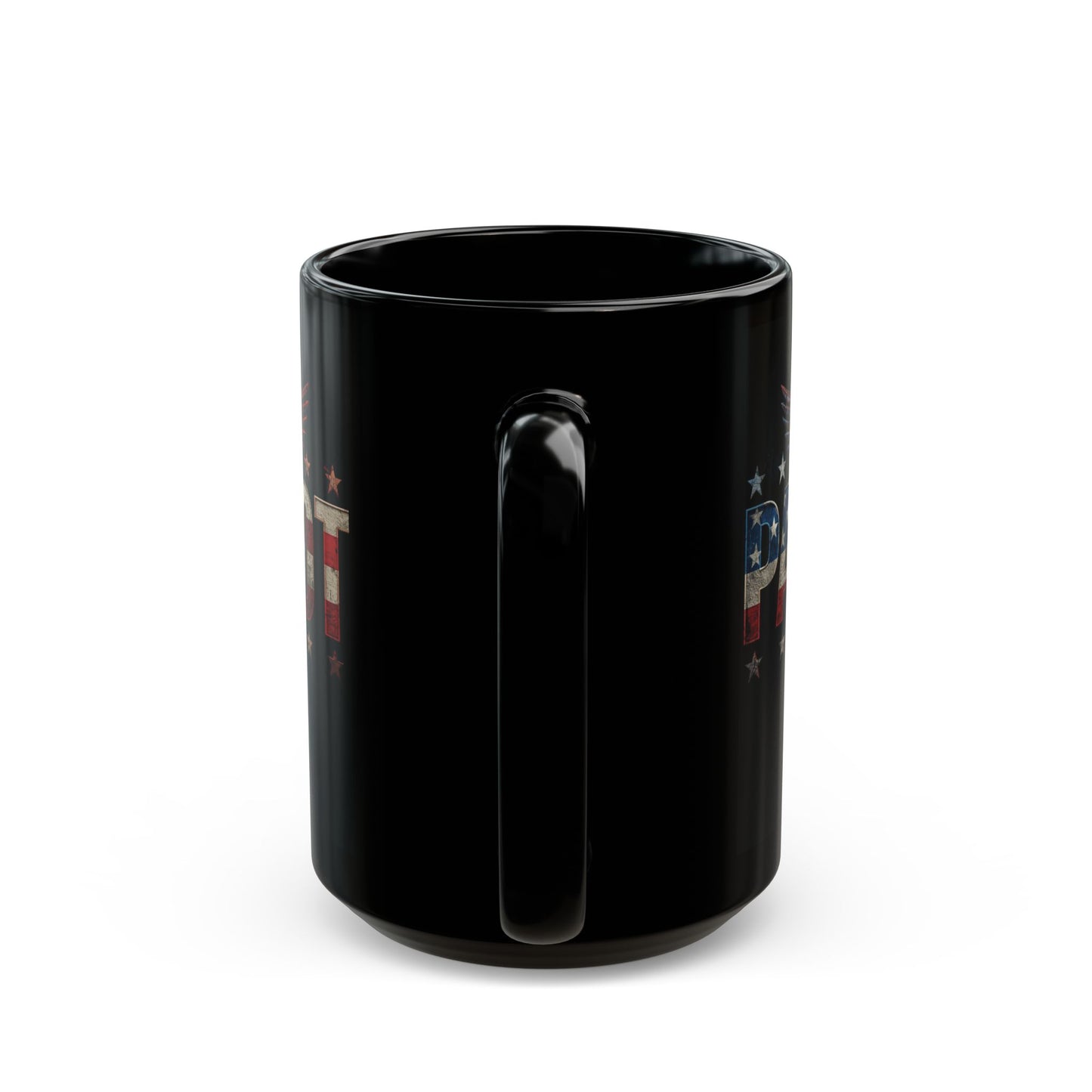 Patriot Eagle Black Coffee Mug American Flag Ceramic Cup 11 oz 15 oz