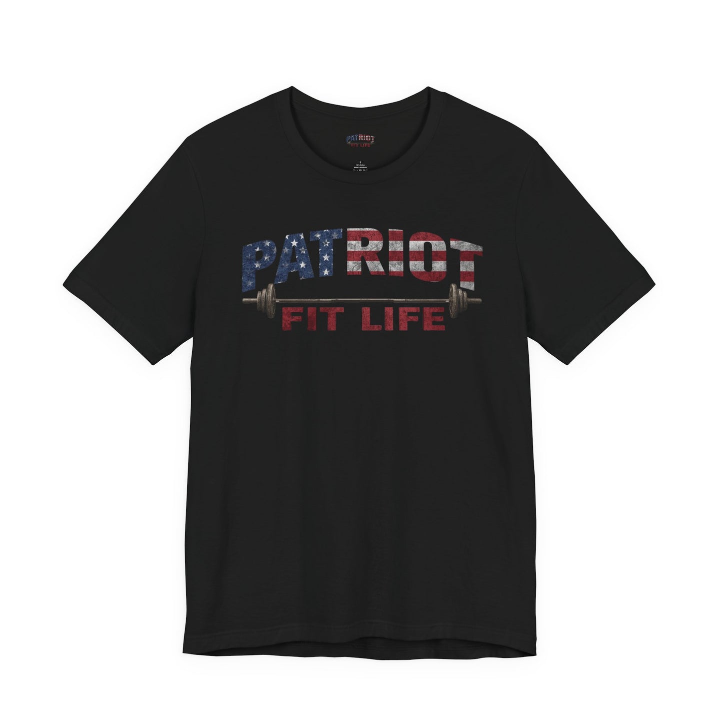 Patriot Fit Life T-Shirt | American Flag Barbell Gym Tee