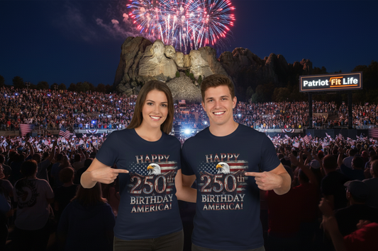 Happy 250th Birthday America T-Shirt | Patriotic Eagle & Flag Tee | 1776–2026
