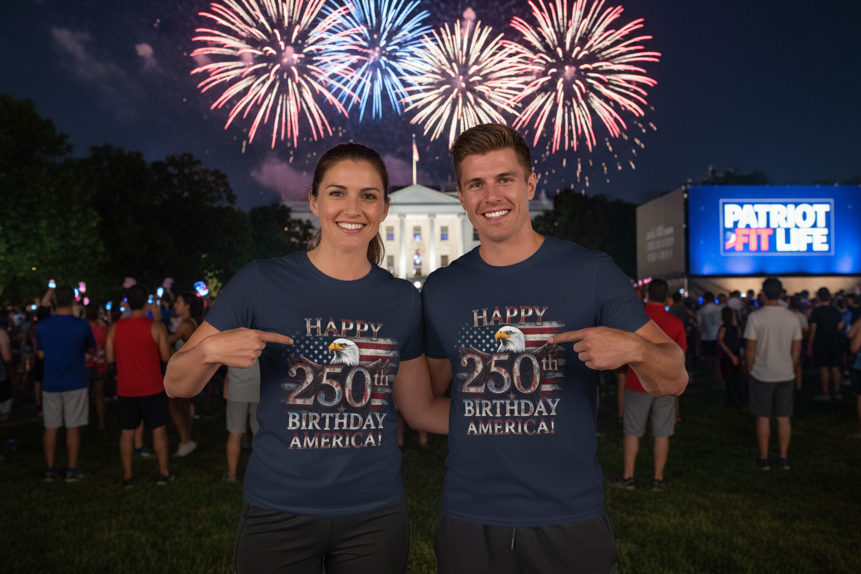 Happy 250th Birthday America T-Shirt | Patriotic Eagle & Flag Tee | 1776–2026