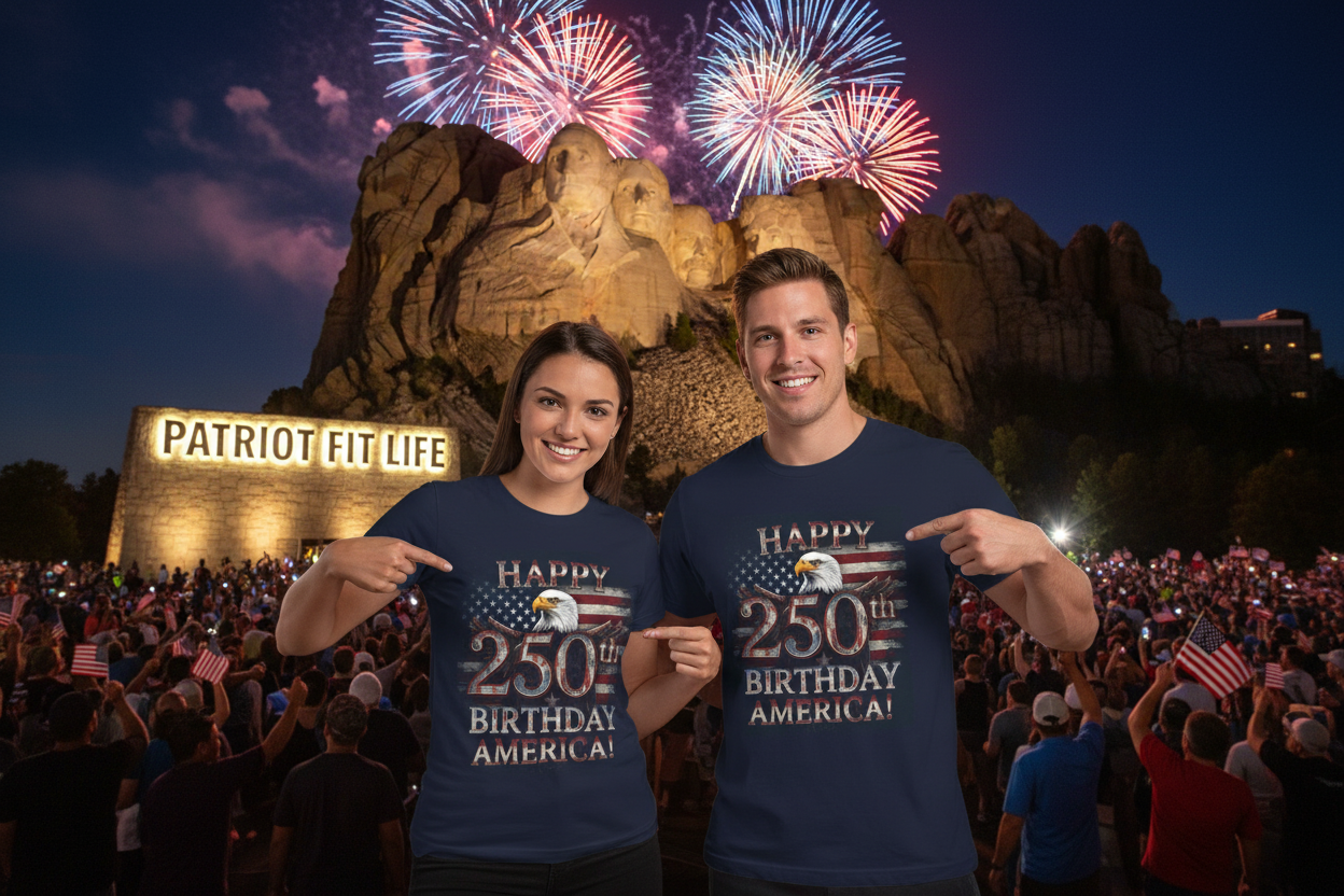 Happy 250th Birthday America T-Shirt | Patriotic Eagle & Flag Tee | 1776–2026
