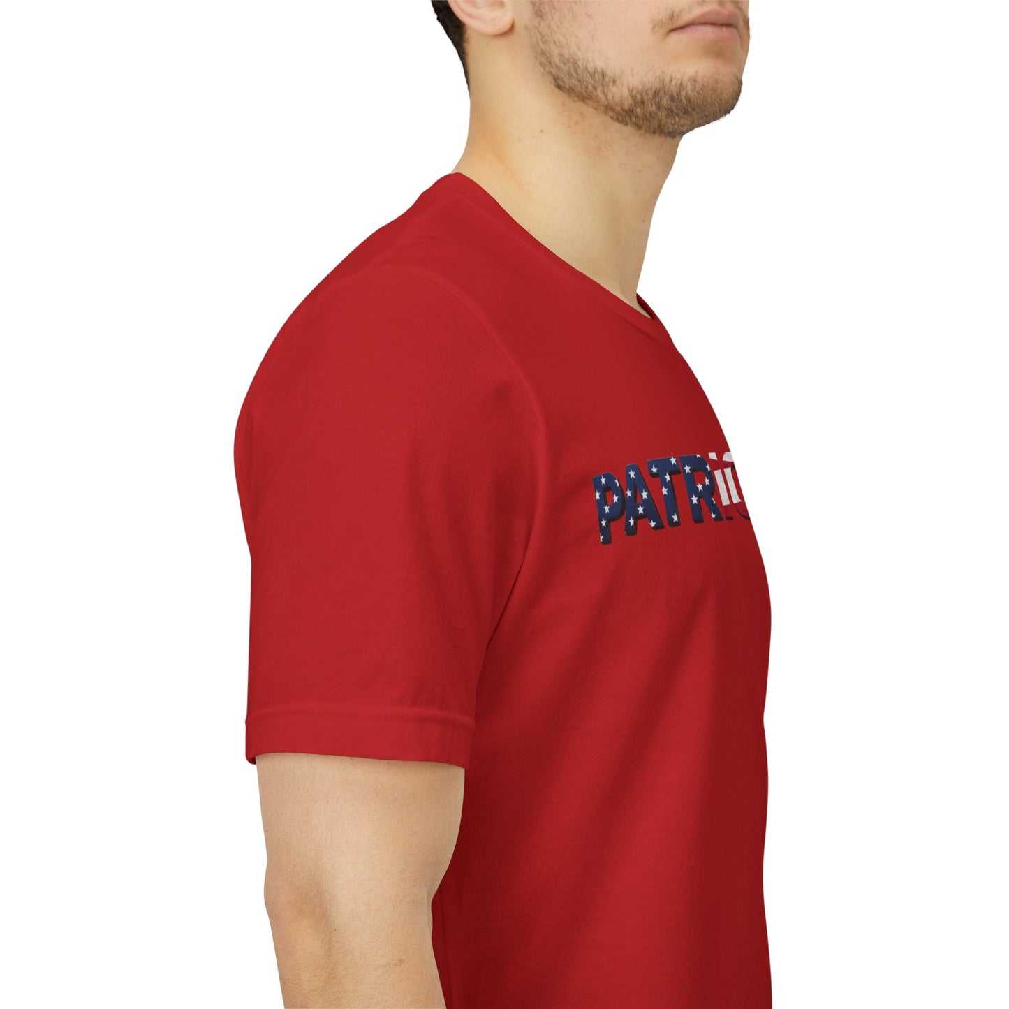 Patriot Fit T-Shirt — American Flag Text Athletic Tee