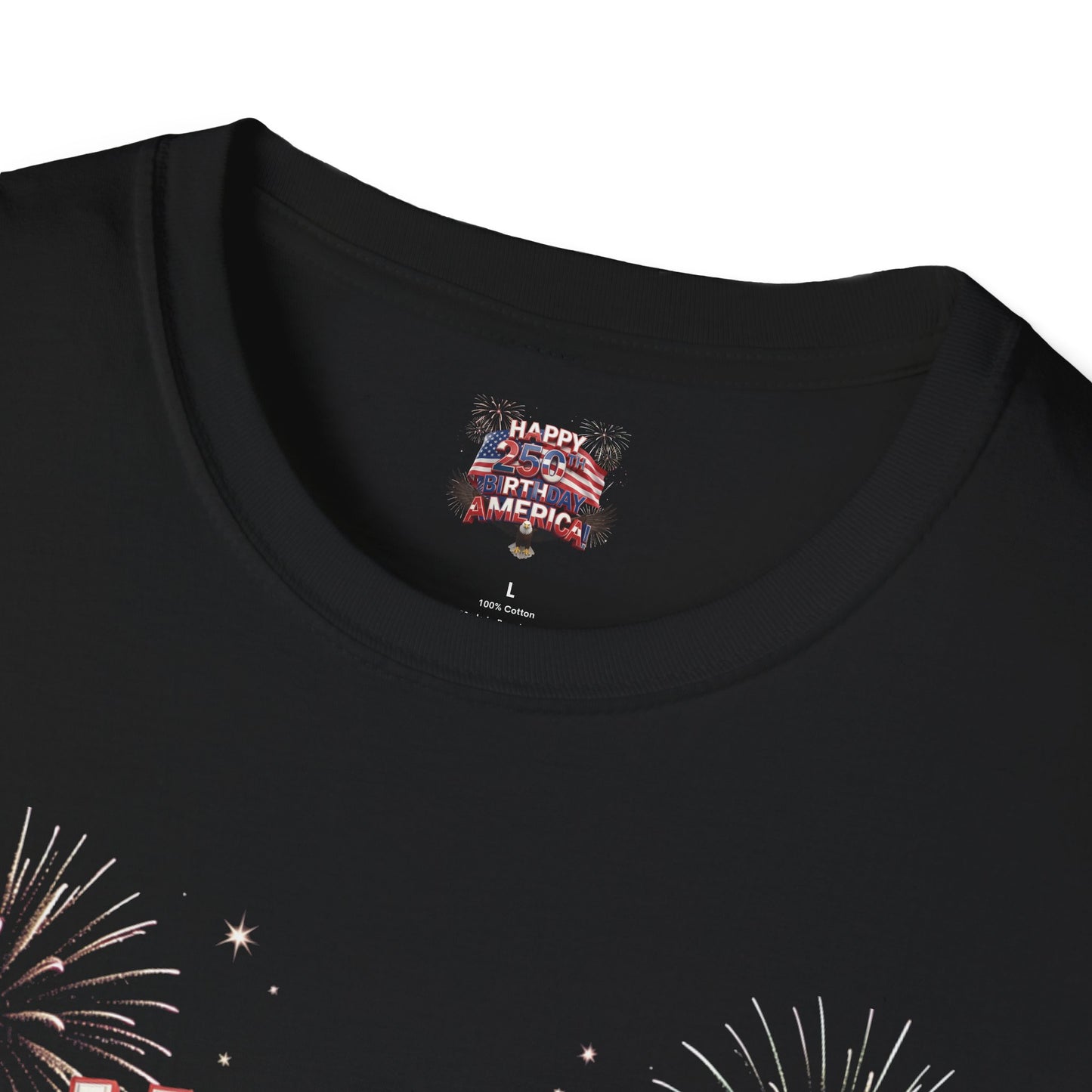Happy 250th Birthday America T-Shirt - Patriotic Eagle Fireworks Tee