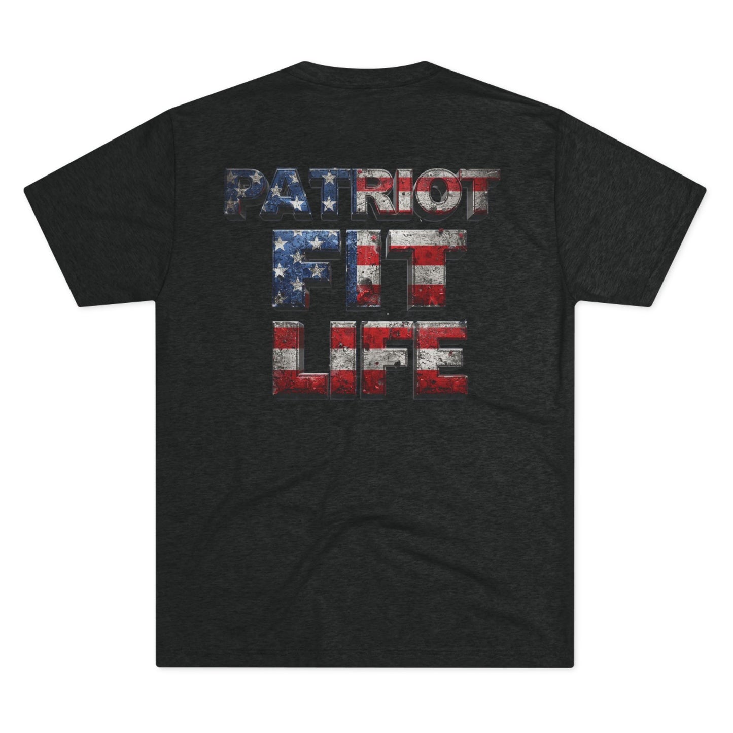 Patriot Fit Life Tri-Blend Tee - American Flag Graphic Fitness T-Shirt