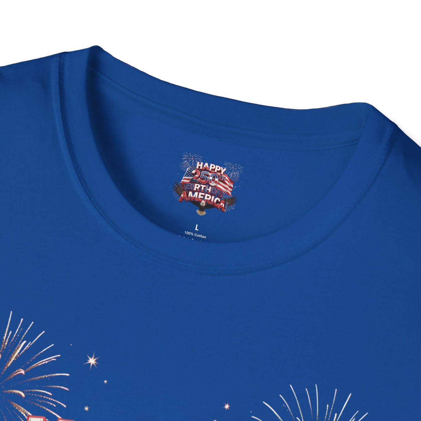 Happy 250th Birthday America T-Shirt - Patriotic Eagle Fireworks Tee