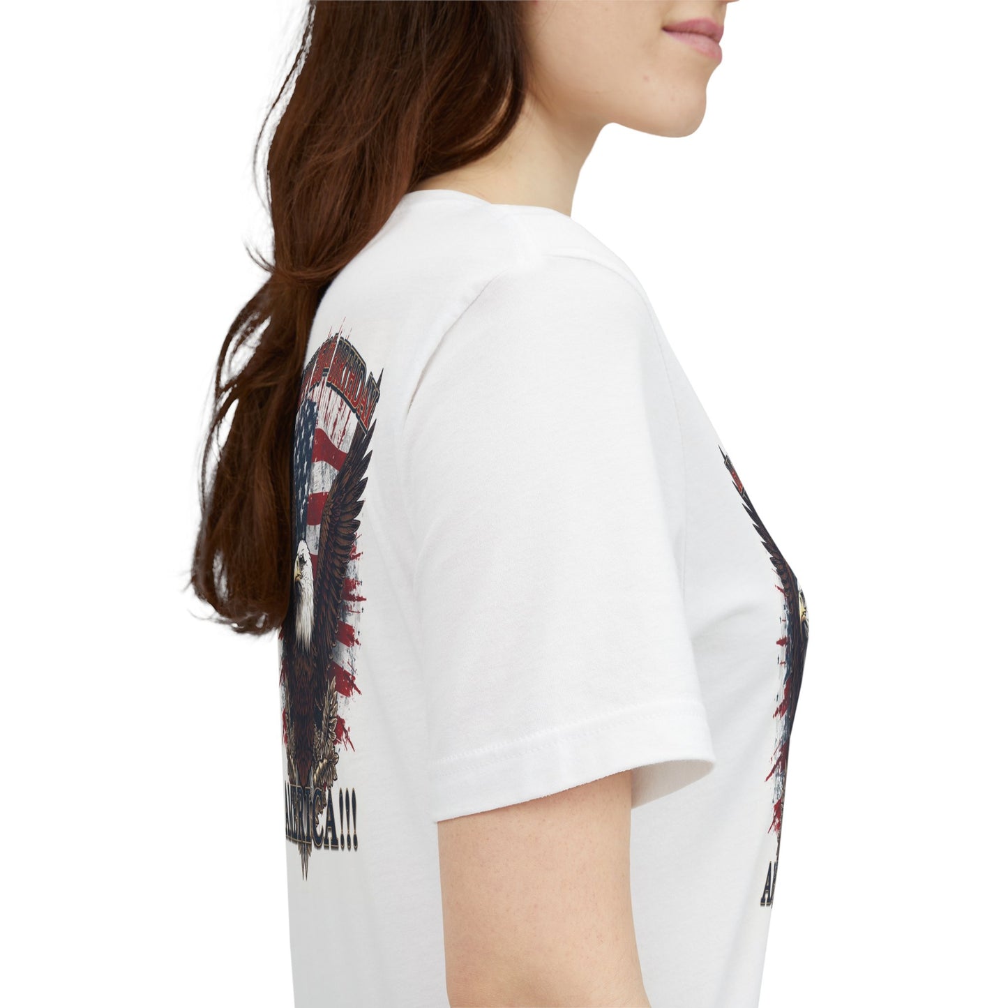 Happy 250th Birthday America T-Shirt | Eagle Flag Patriotic Tee