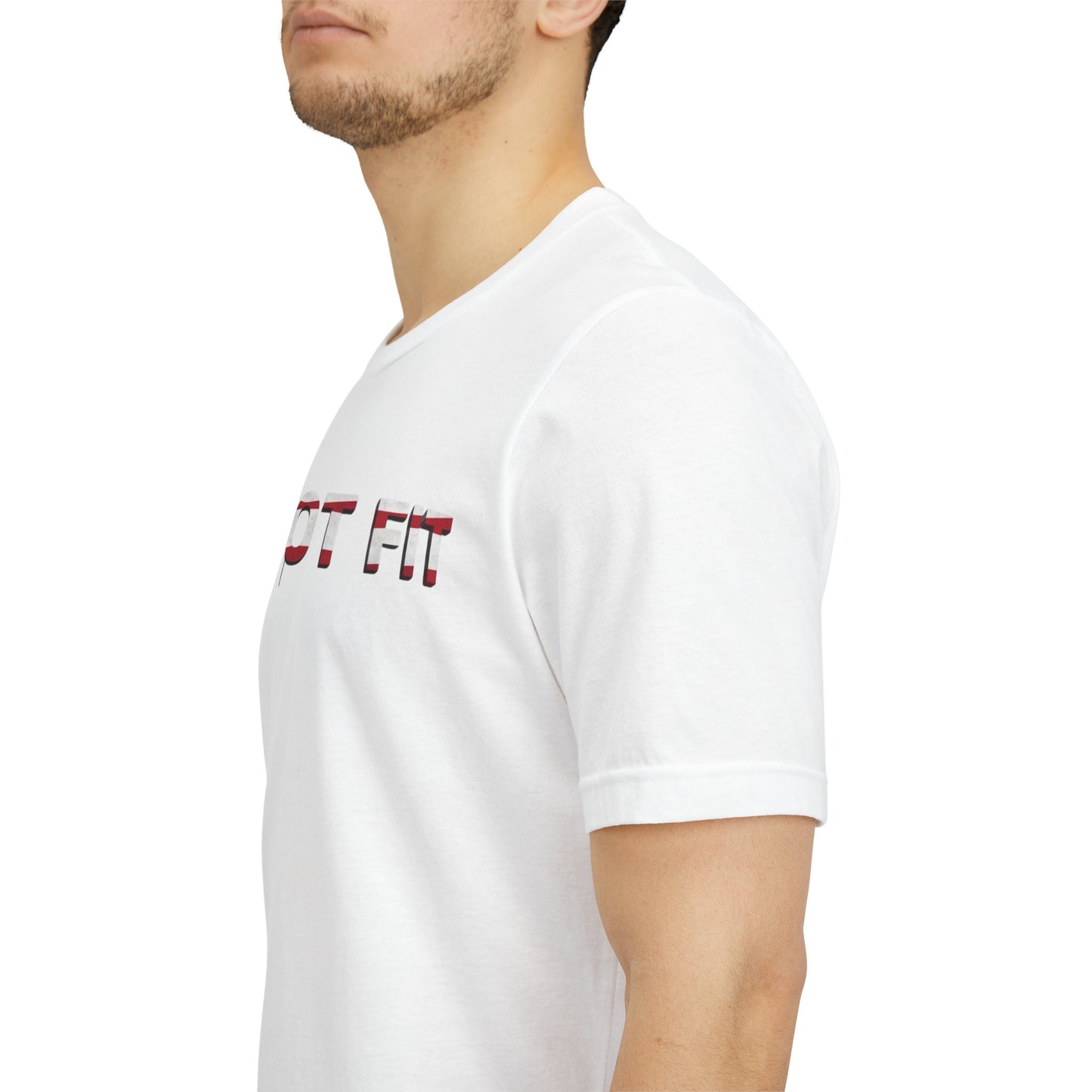 Patriot Fit T-Shirt — American Flag Text Athletic Tee