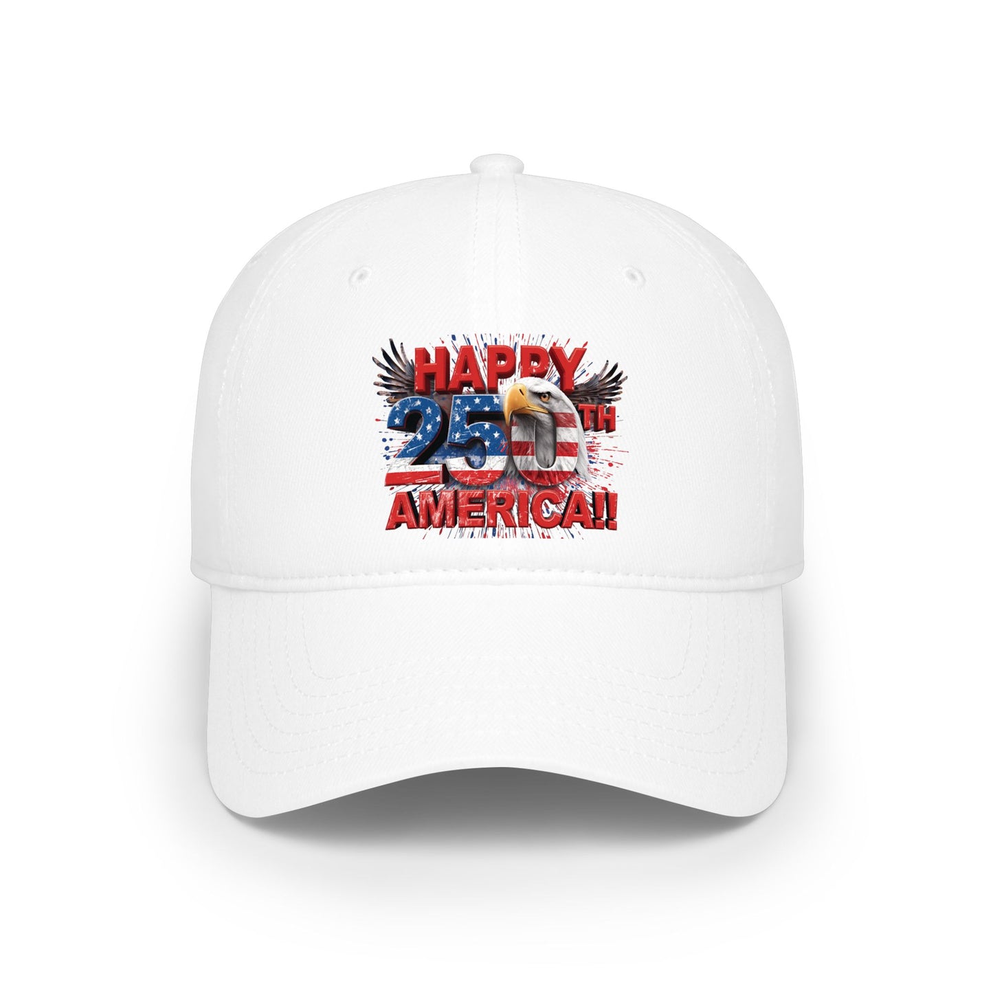 Happy 250th Birthday America Baseball Cap | Patriotic Eagle & Flag Low Profile Hat | 1776-2026 | 5 Colors