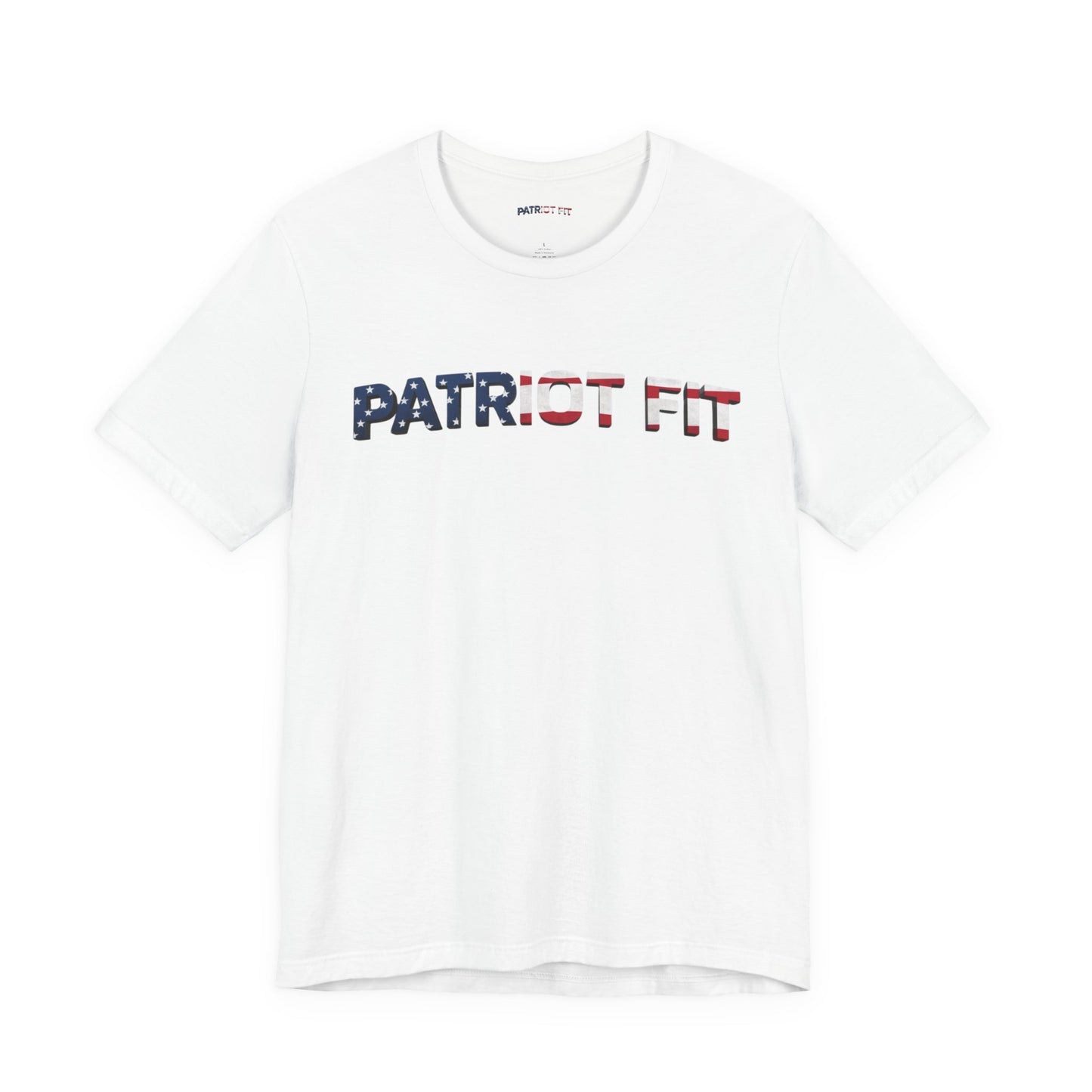 Patriot Fit T-Shirt — American Flag Text Athletic Tee