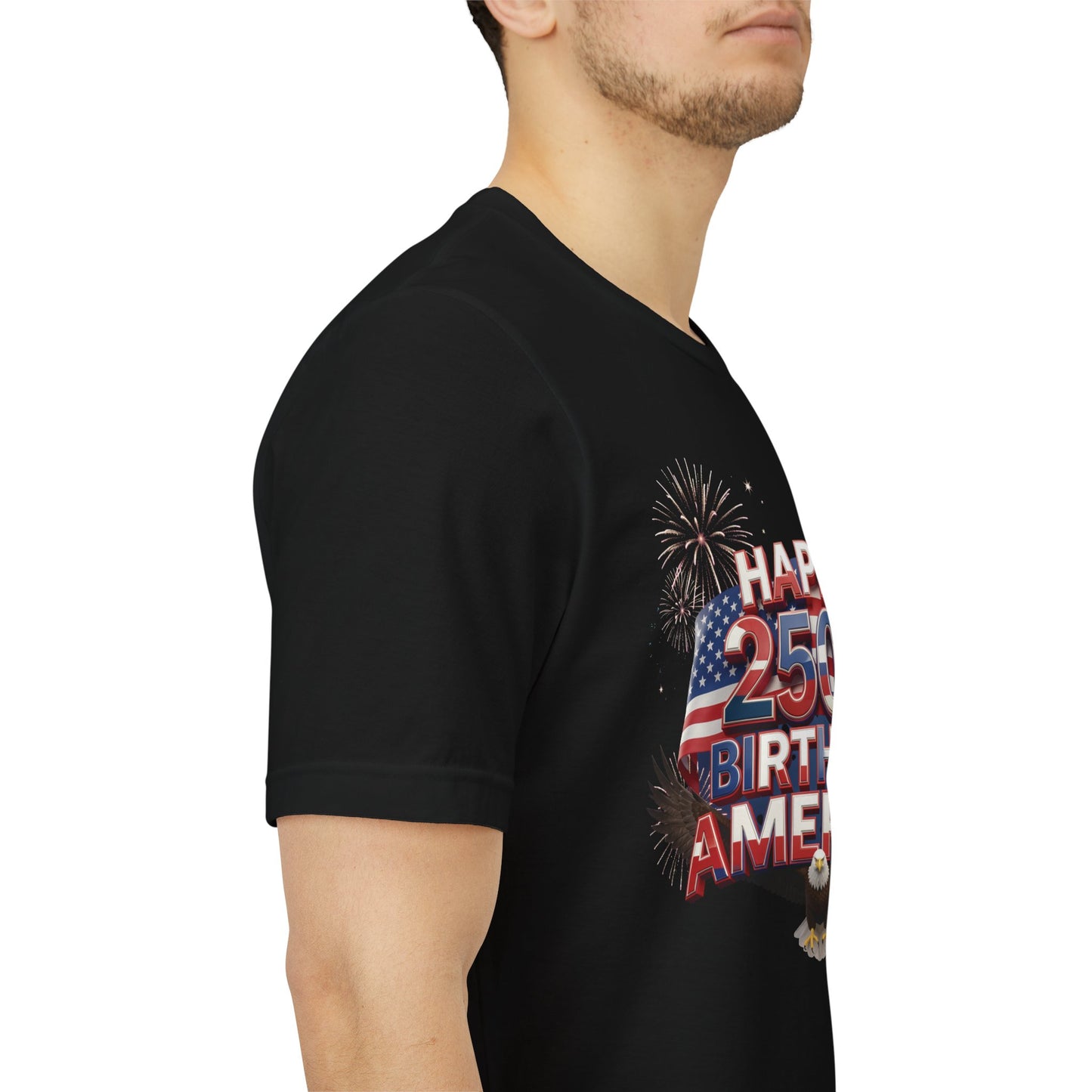 Happy 250th Birthday America Fireworks Eagle T-Shirt | July 4th