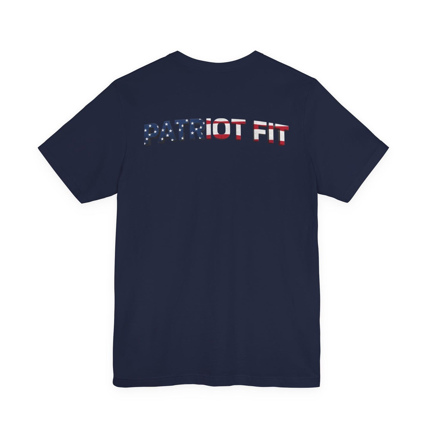 Patriot Fit T-Shirt — American Flag Text Athletic Tee