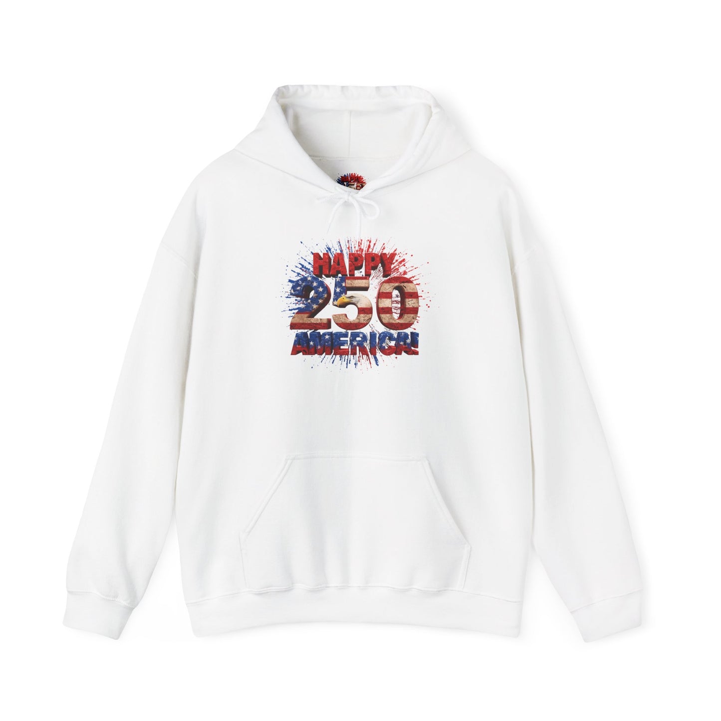 Happy 250th Birthday America Hoodie | Patriotic Eagle & Flag Sweatshirt | Gildan | S-5XL | 1776-2026