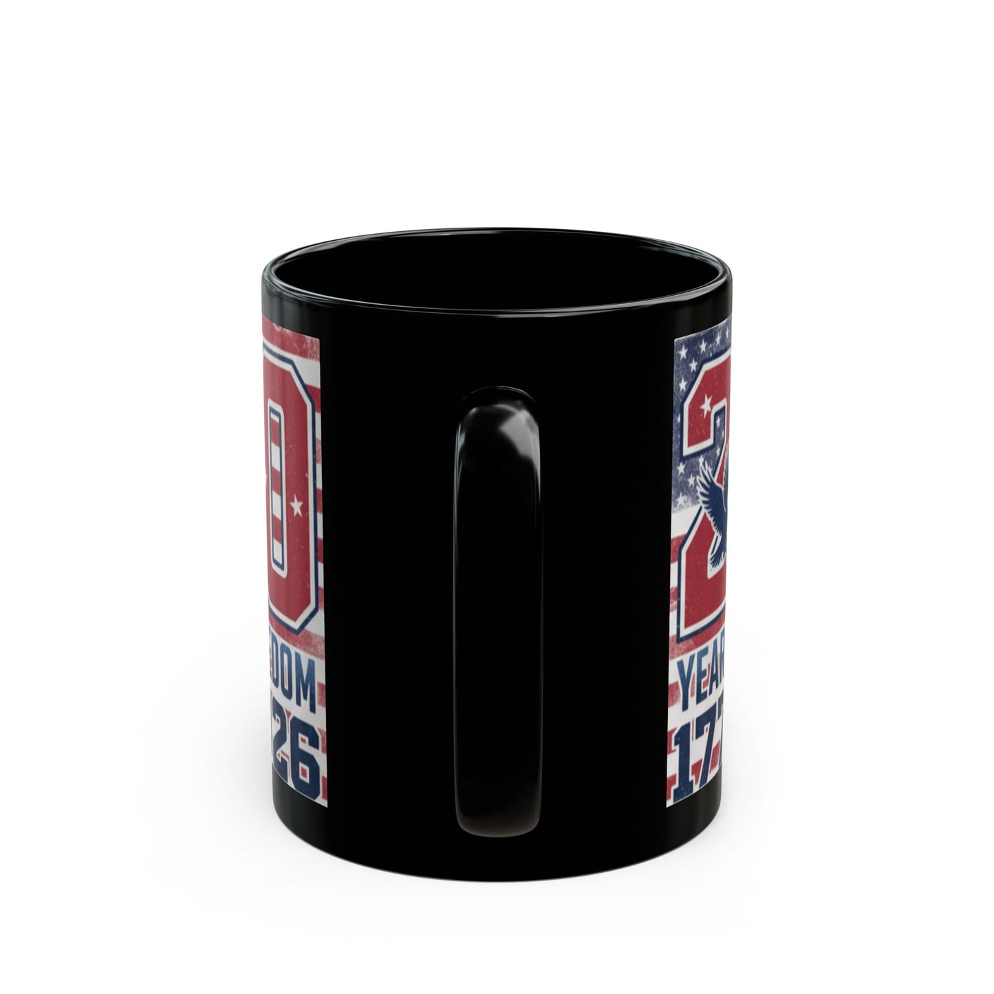 250 Years of Freedom 1776-2026 Black Mug | Patriotic Anniversary Coffee Cup