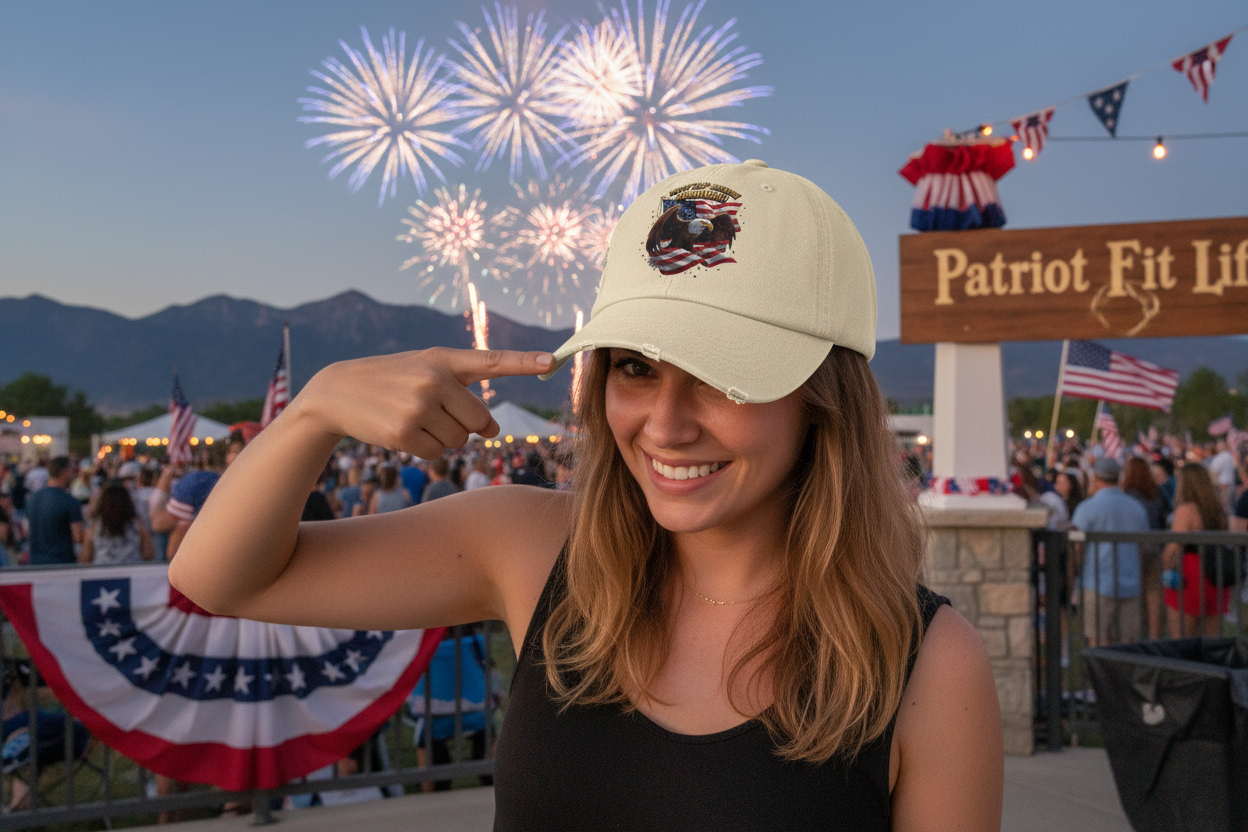 Happy 250th Birthday America Bald Eagle Cap | Distressed Patriotic Hat