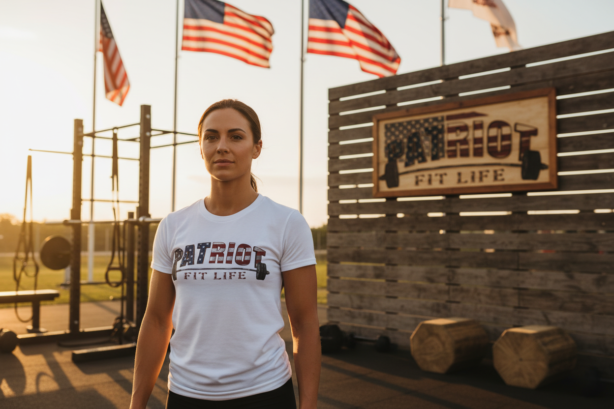 Patriot Fit Life T-Shirt | American Flag Weightlifting Gym Tee