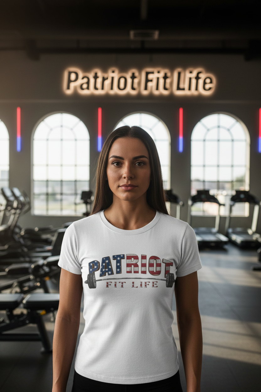 Patriot Fit Life T-Shirt | American Flag Weightlifting Gym Tee