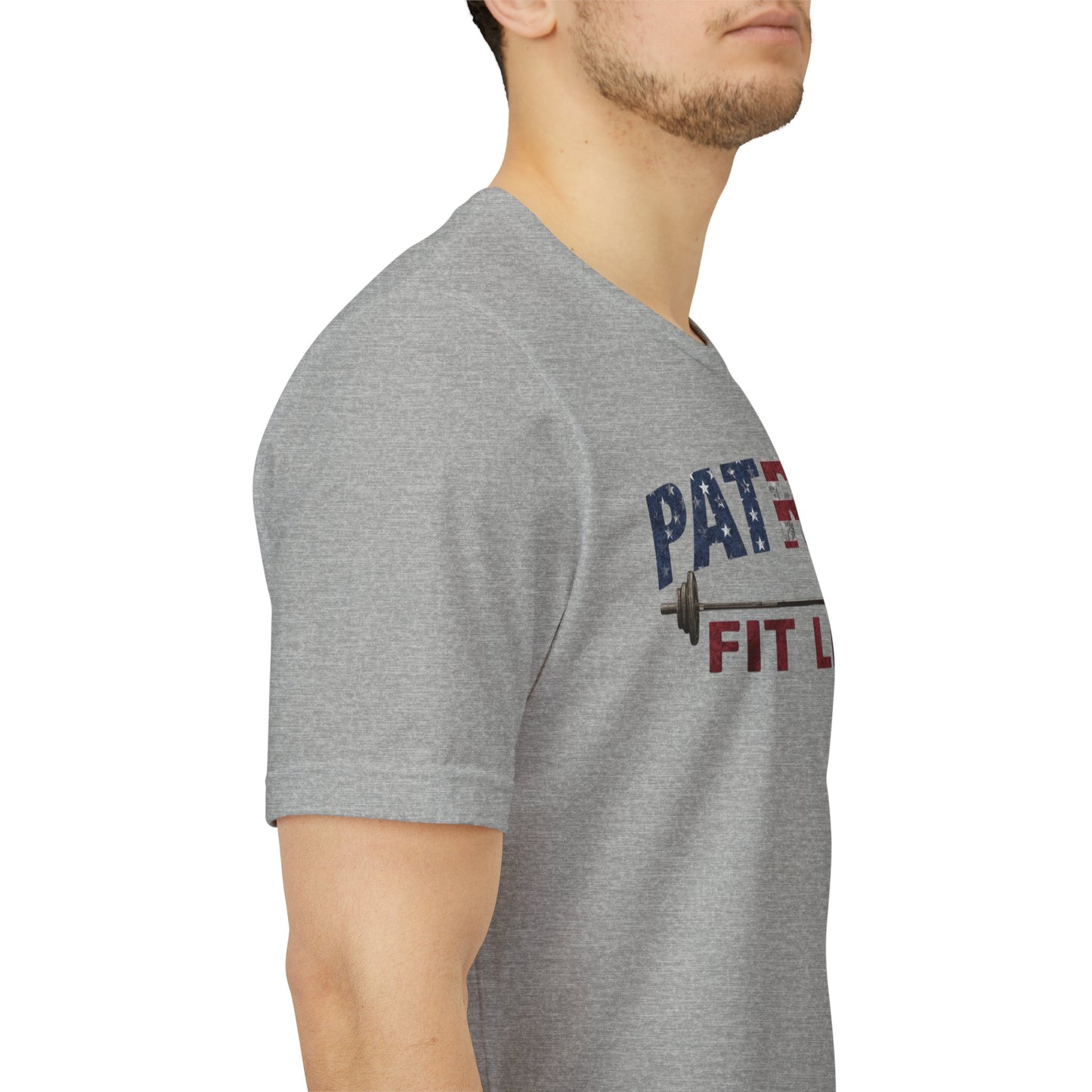 Patriot Fit Life T-Shirt | American Flag Barbell Gym Tee
