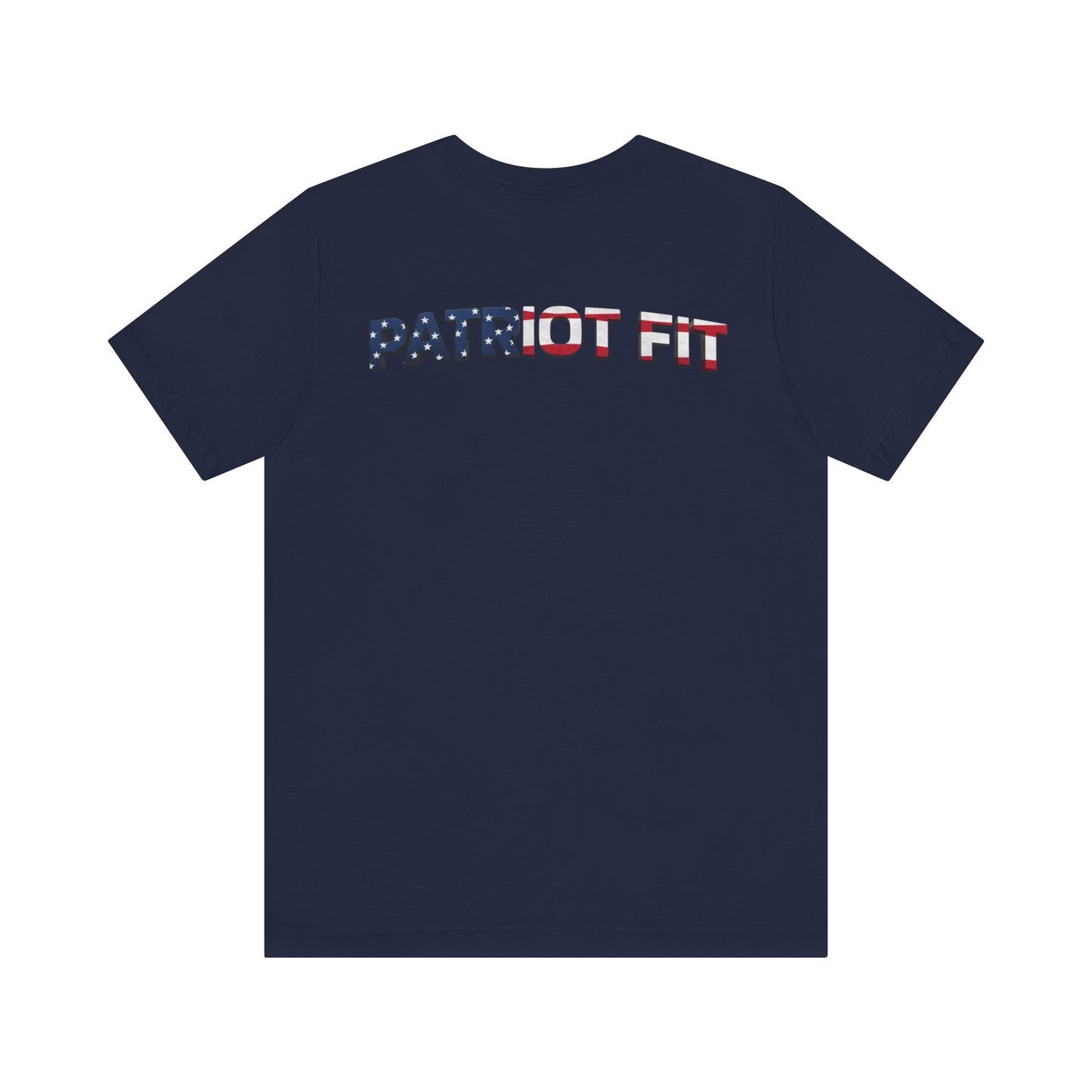 Patriot Fit T-Shirt — American Flag Text Athletic Tee