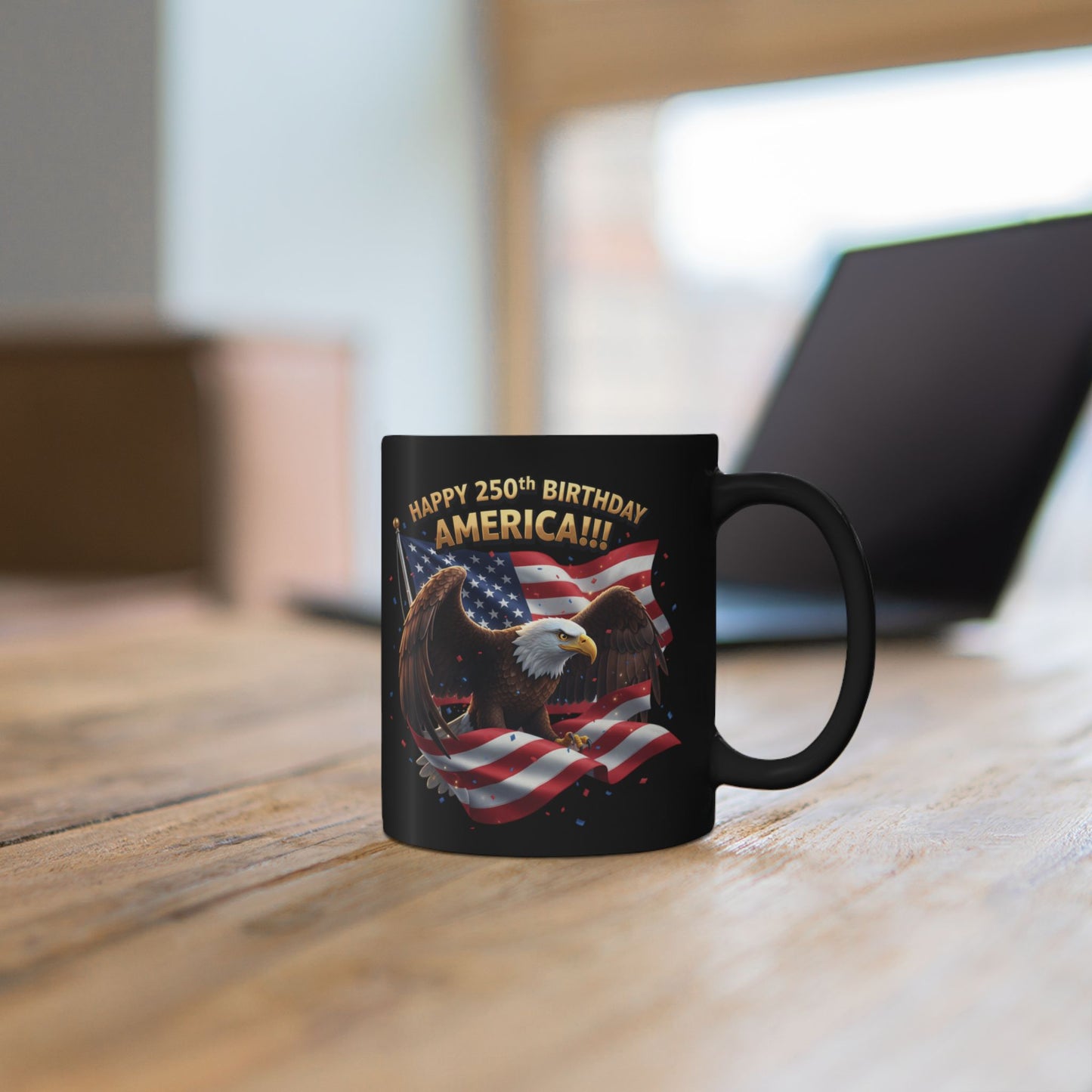 Happy 250th Birthday America Eagle Mug | Patriotic Ceramic Coffee Mug