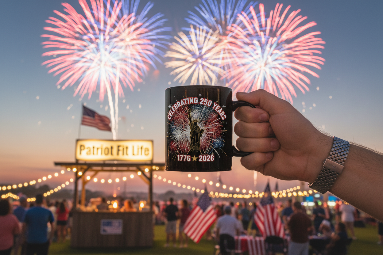 Celebrating 250 Years 1776-2026 Black Mug | Patriotic Anniversary Coffee Cup