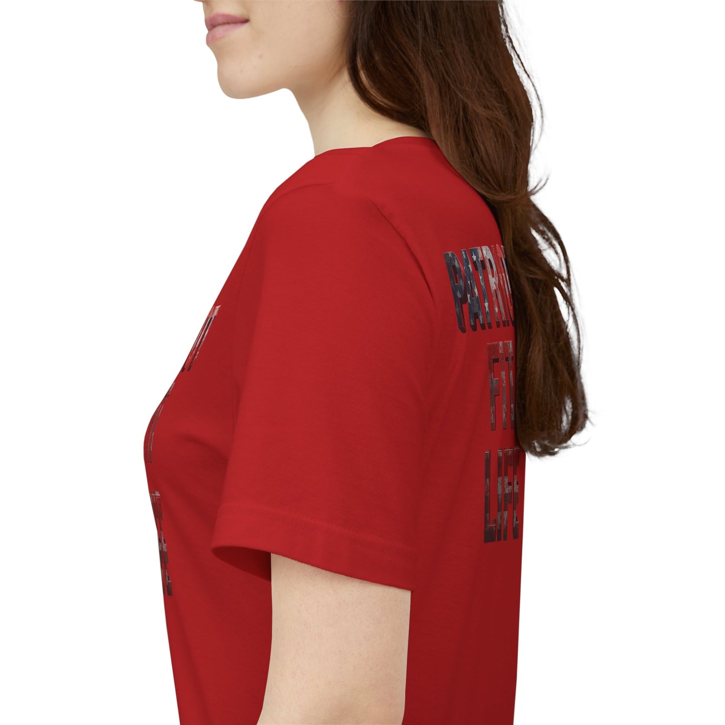 Patriot Fit Life T-Shirt - American Flag Block Letter Graphic Tee