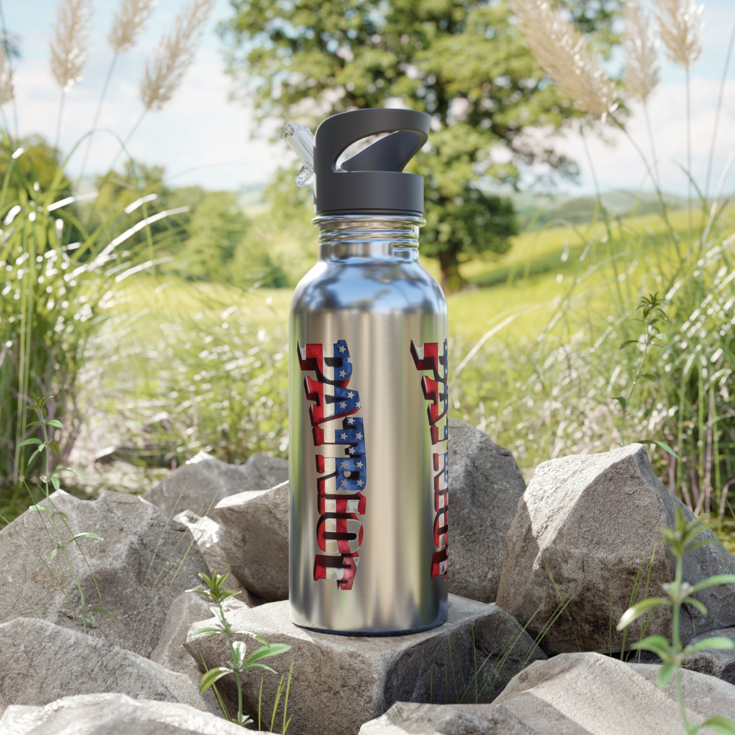 Patriot America 20oz Stainless Steel Water Bottle with Straw
