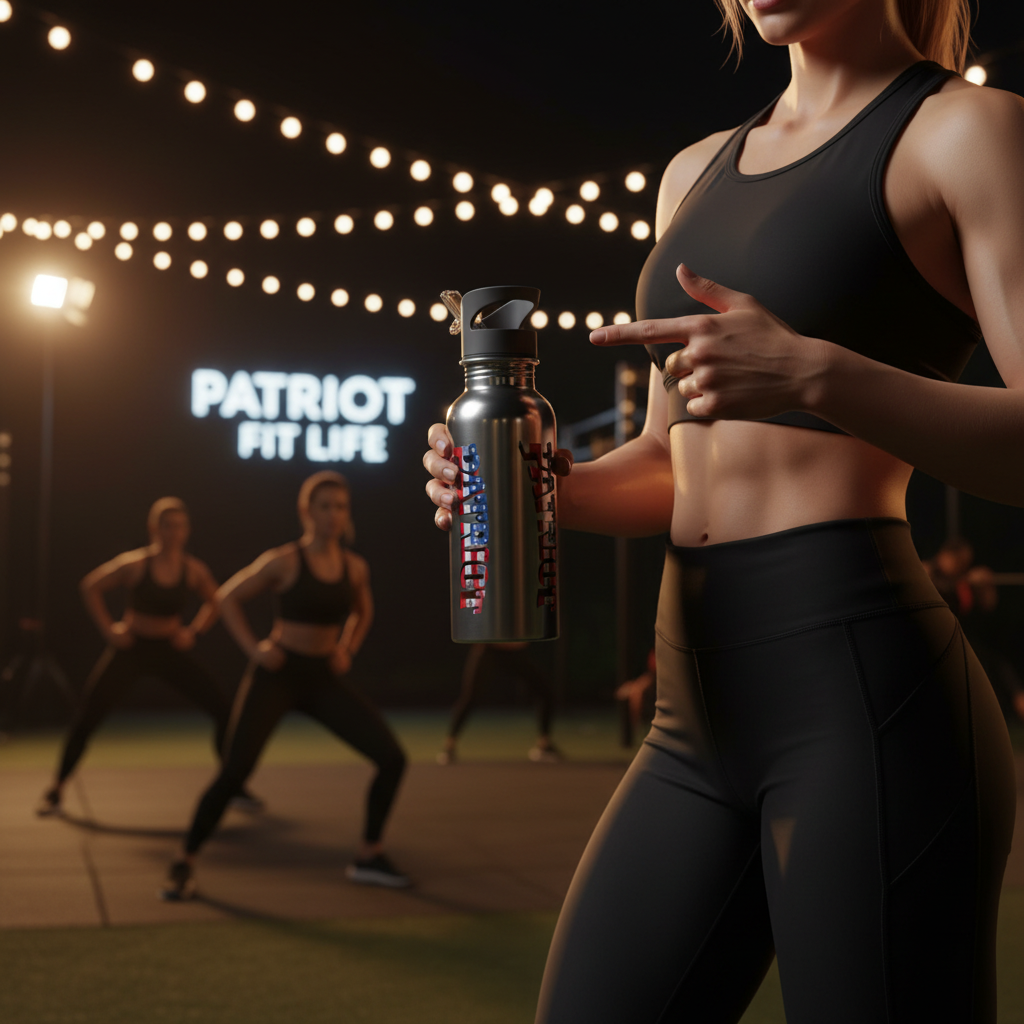 Patriot America 20oz Stainless Steel Water Bottle with Straw