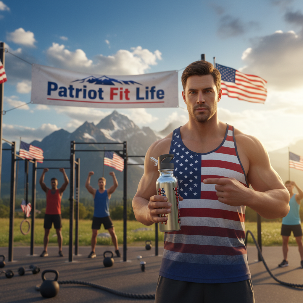 Patriot America 20oz Stainless Steel Water Bottle with Straw
