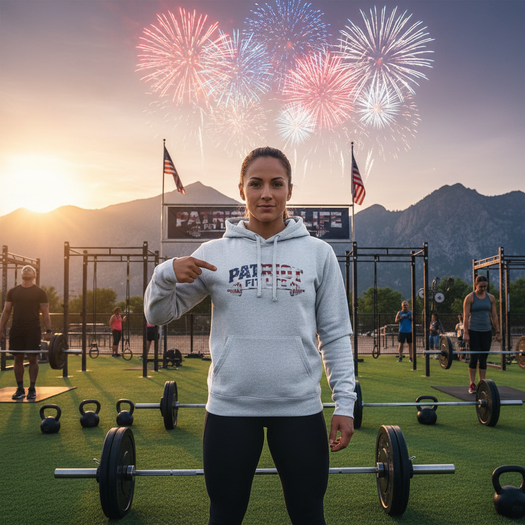 Patriot Fit Life Hoodie | American Flag Barbell Gym Hoodie