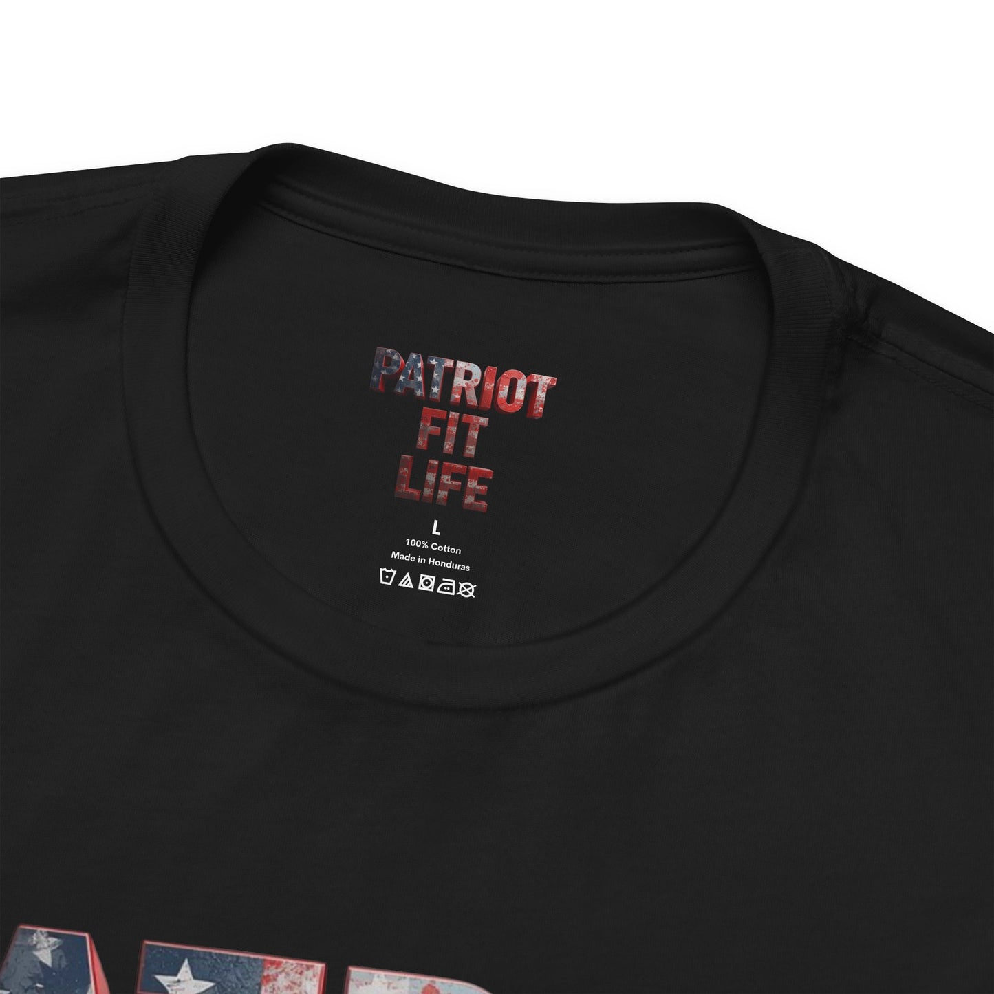 Patriot Fit Life T-Shirt - American Flag Block Letter Graphic Tee