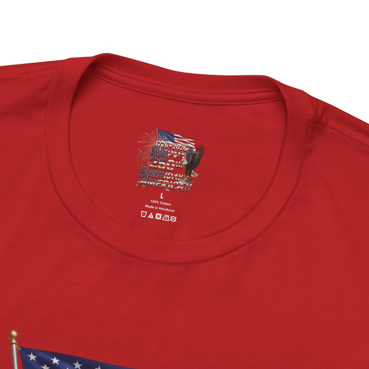 Happy 250th Birthday America T-Shirt | Patriotic Eagle Flag & Fireworks Tee | Bella Canvas | XS-4XL | 1776-2026