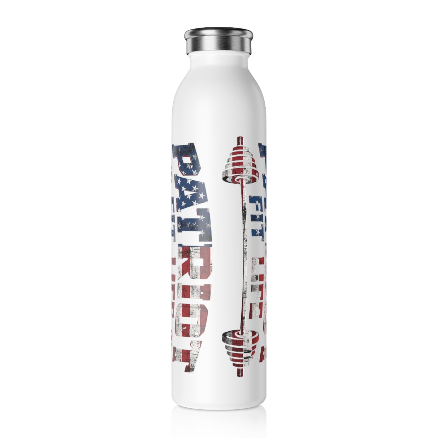 Patriot Fit Life 20oz Slim Water Bottle | American Flag Fitness Bottle
