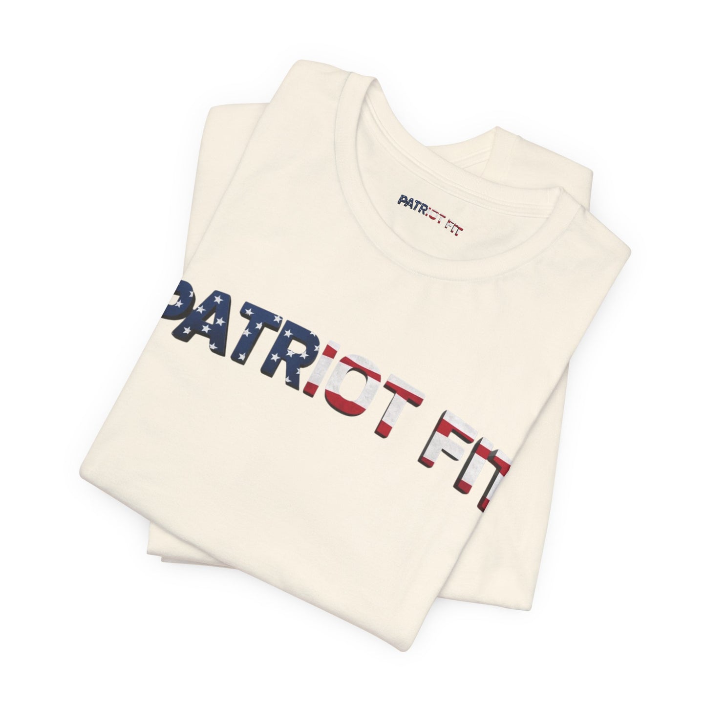 Patriot Fit T-Shirt — American Flag Text Athletic Tee