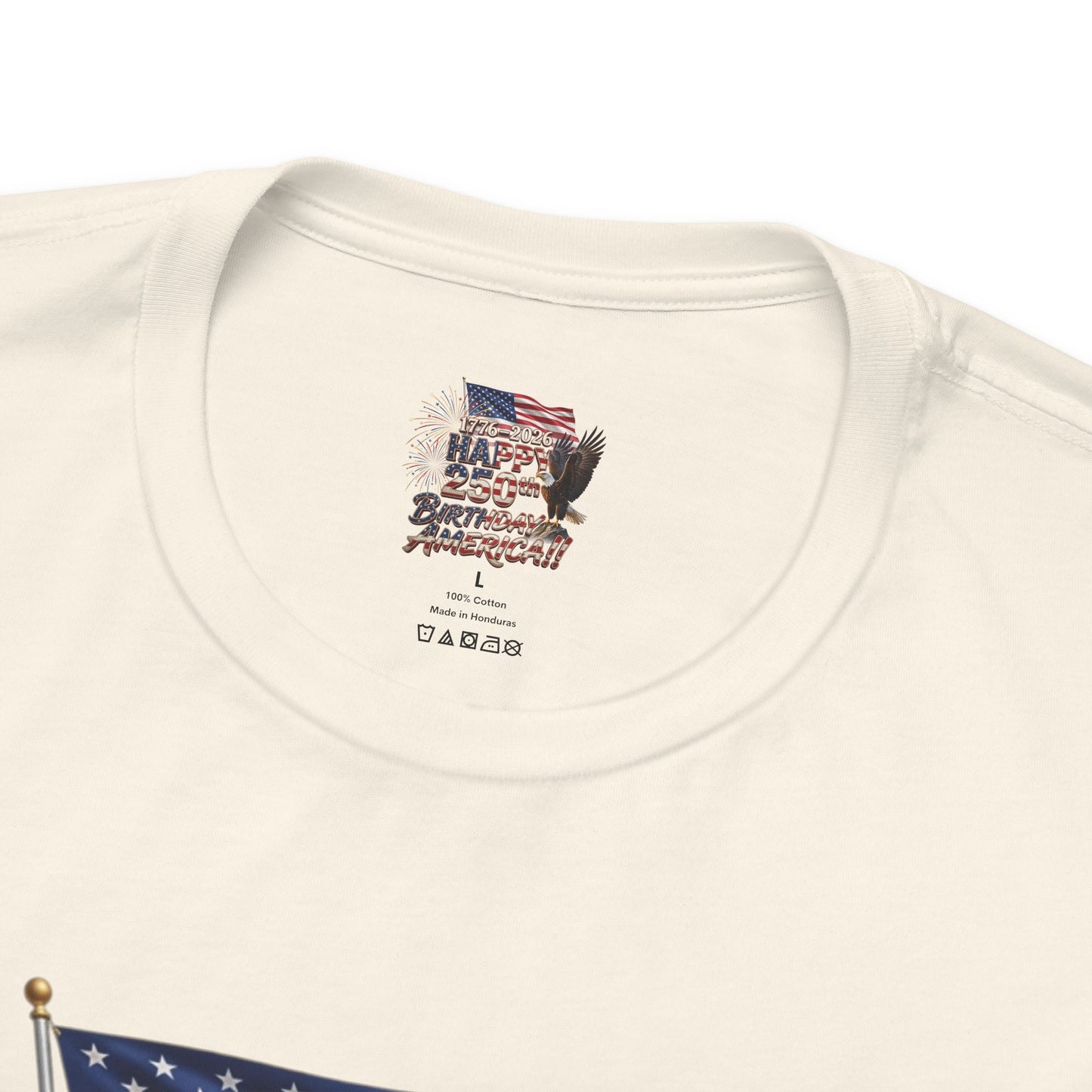 Happy 250th Birthday America T-Shirt | Patriotic Eagle Flag & Fireworks Tee | Bella Canvas | XS-4XL | 1776-2026