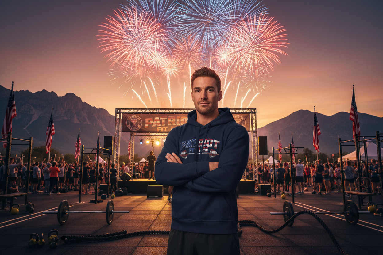Patriot Fit Life Hoodie | American Flag Barbell Gym Hoodie