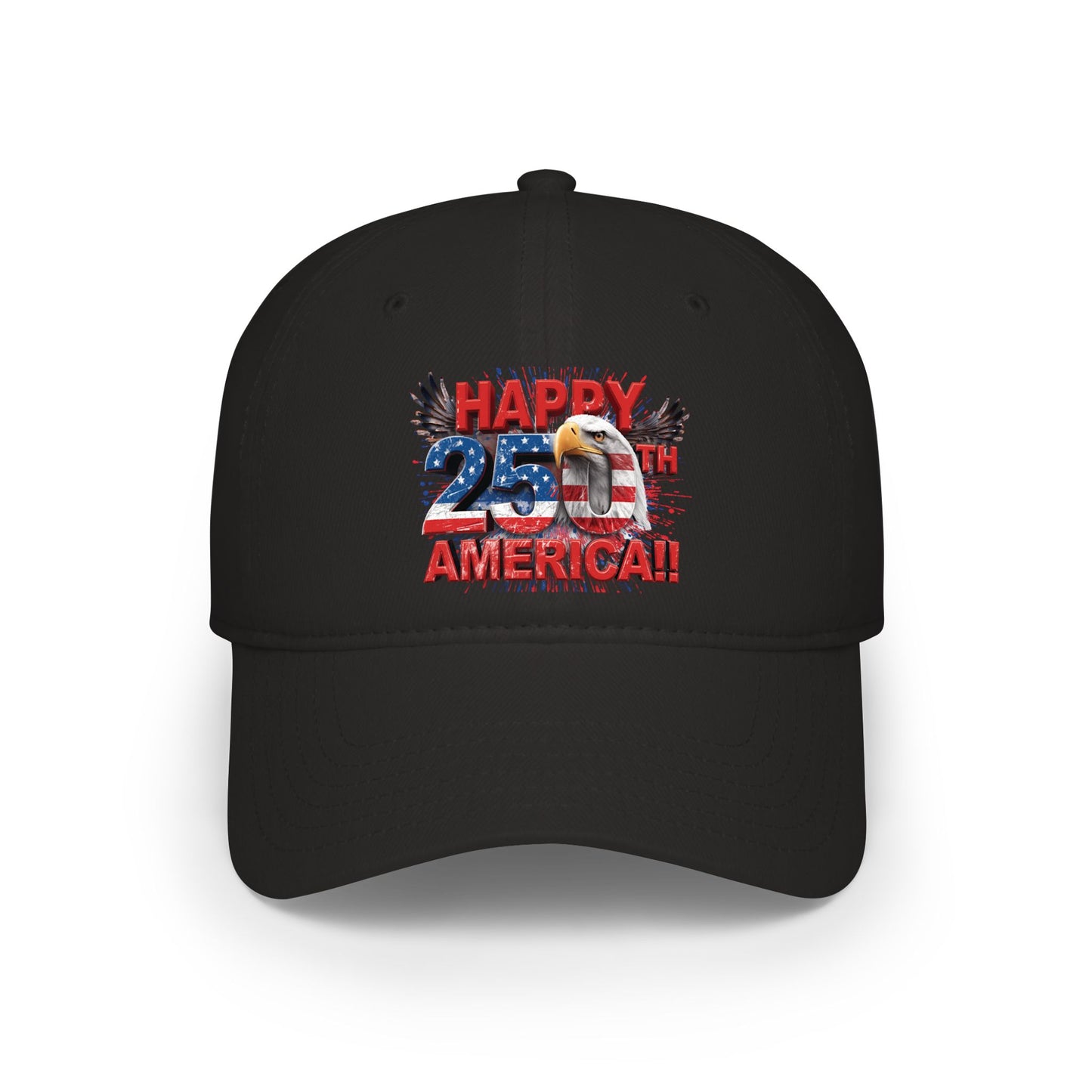 Happy 250th Birthday America Baseball Cap | Patriotic Eagle & Flag Low Profile Hat | 1776-2026 | 5 Colors