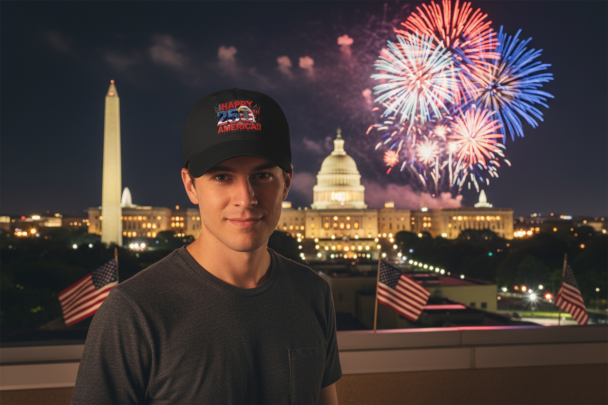Happy 250th Birthday America Baseball Cap | Patriotic Eagle & Flag Low Profile Hat | 1776-2026 | 5 Colors