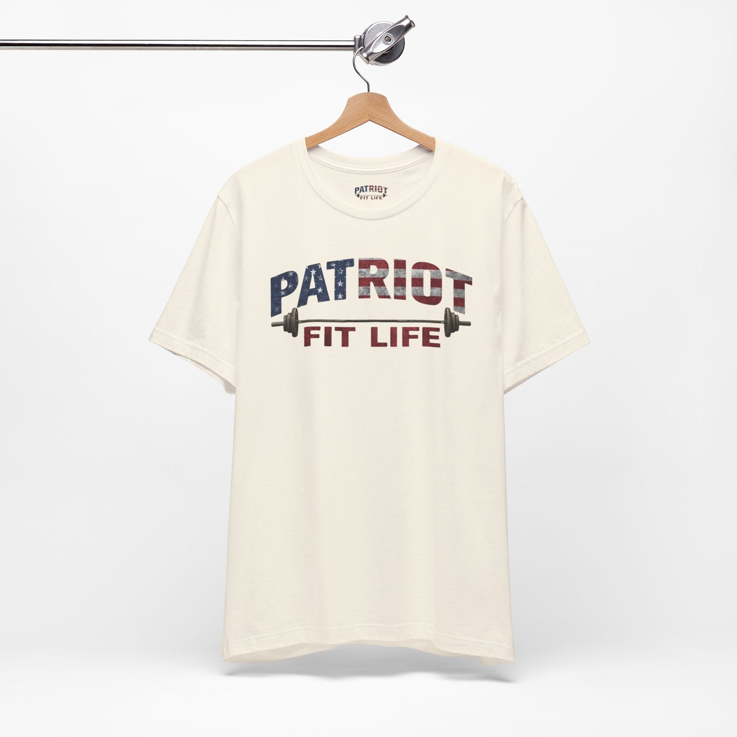 Patriot Fit Life T-Shirt | American Flag Barbell Gym Tee