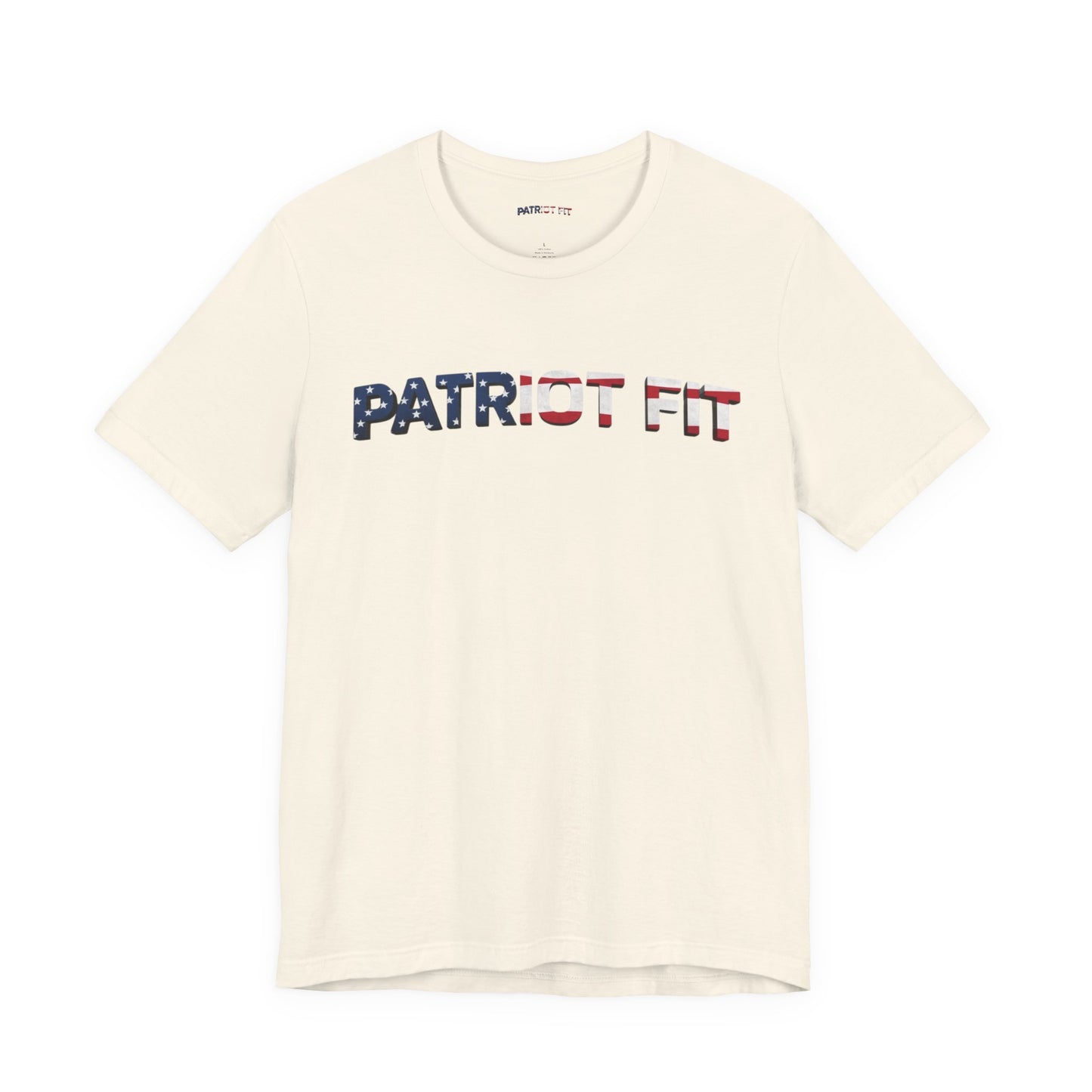 Patriot Fit T-Shirt — American Flag Text Athletic Tee
