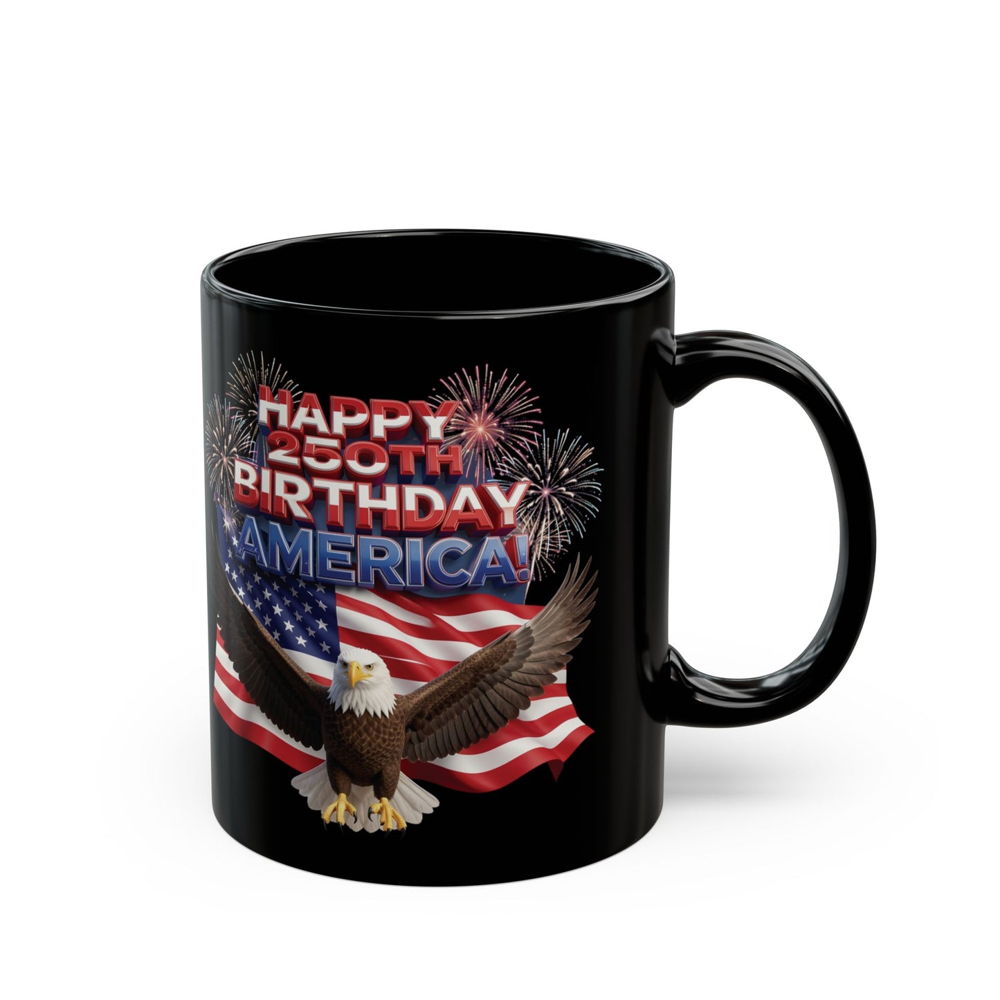 250th Anniversary Eagle Mug - Patriotic Black Ceramic Coffee Mug | 11oz & 15oz