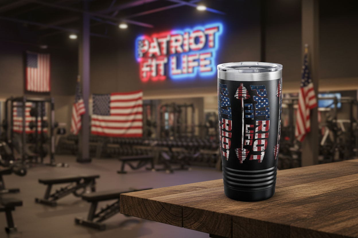 Patriot Fit Life 20oz Ringneck Tumbler  American Flag Insulated Travel Mug