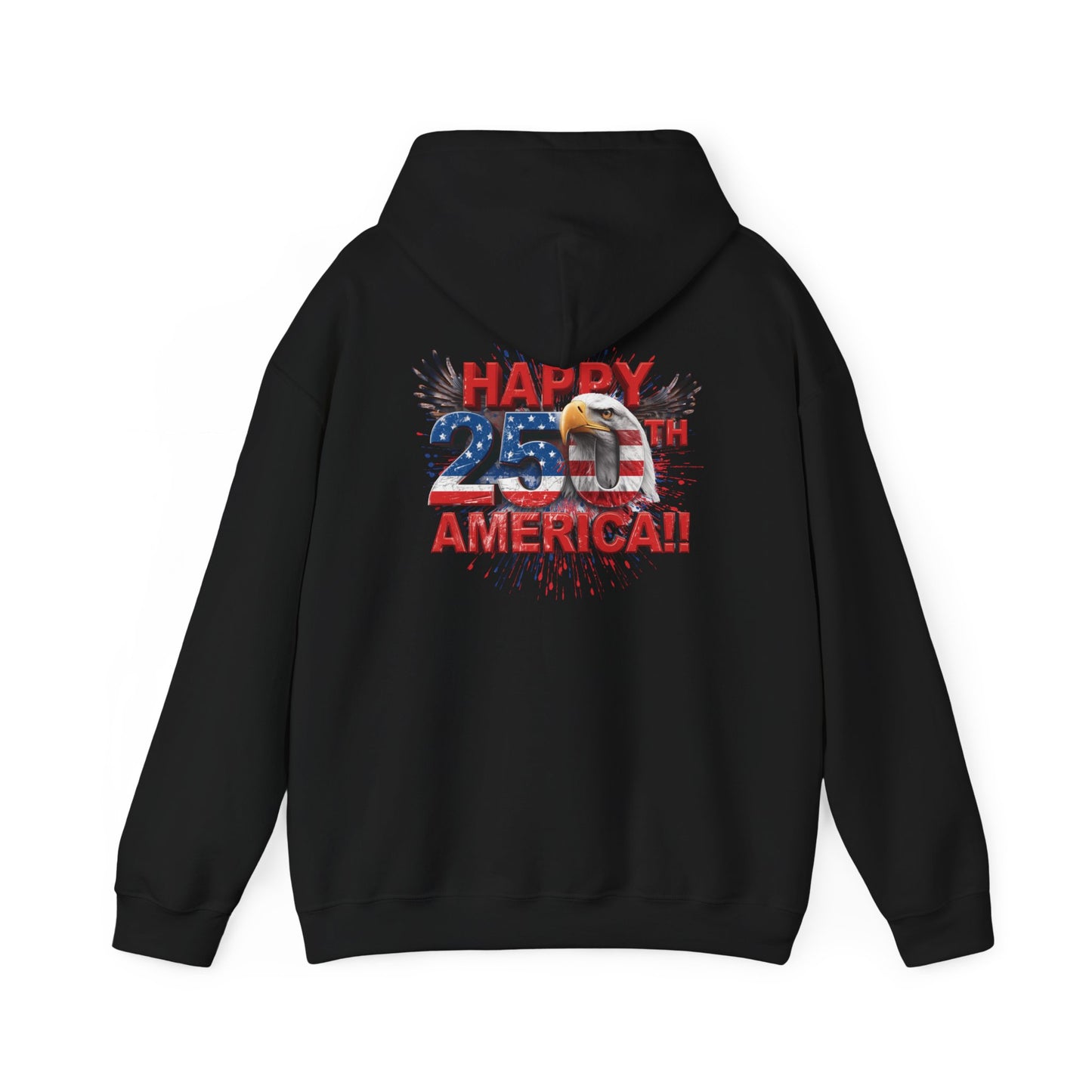 Happy 4th of July Hoodie | Patriotic Eagle & Flag Sweatshirt | America 250th | Gildan | S-5XL