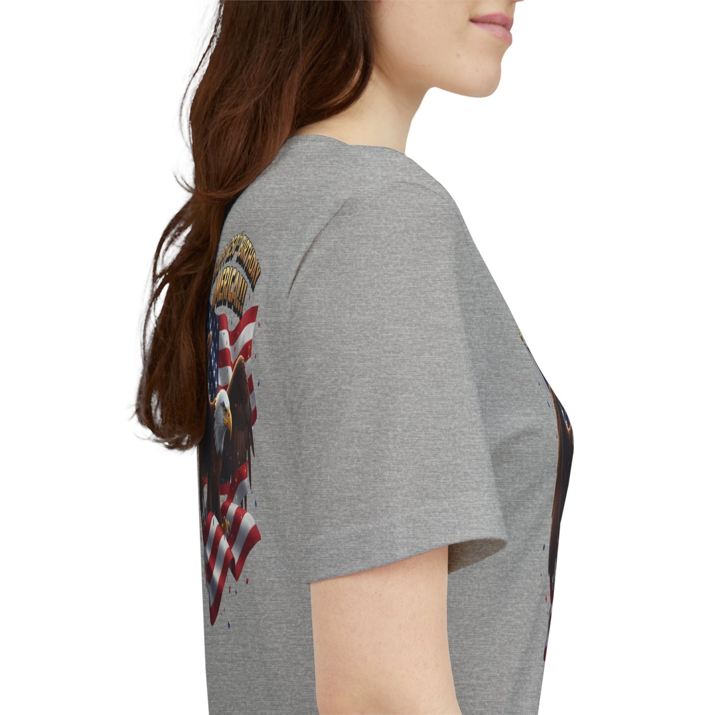 Happy 250th Birthday America Eagle T-Shirt  Patriotic Flag Tee